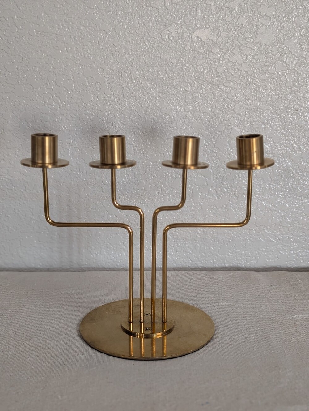 Vintage 1999 IKEA PÄRLBAND Gold Toned Candelabra 4 Arm Classic Minimalism MCM